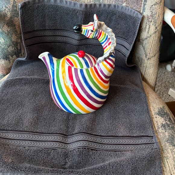 Colorful Zebra Shaped Teapot - Picture 1 of 7